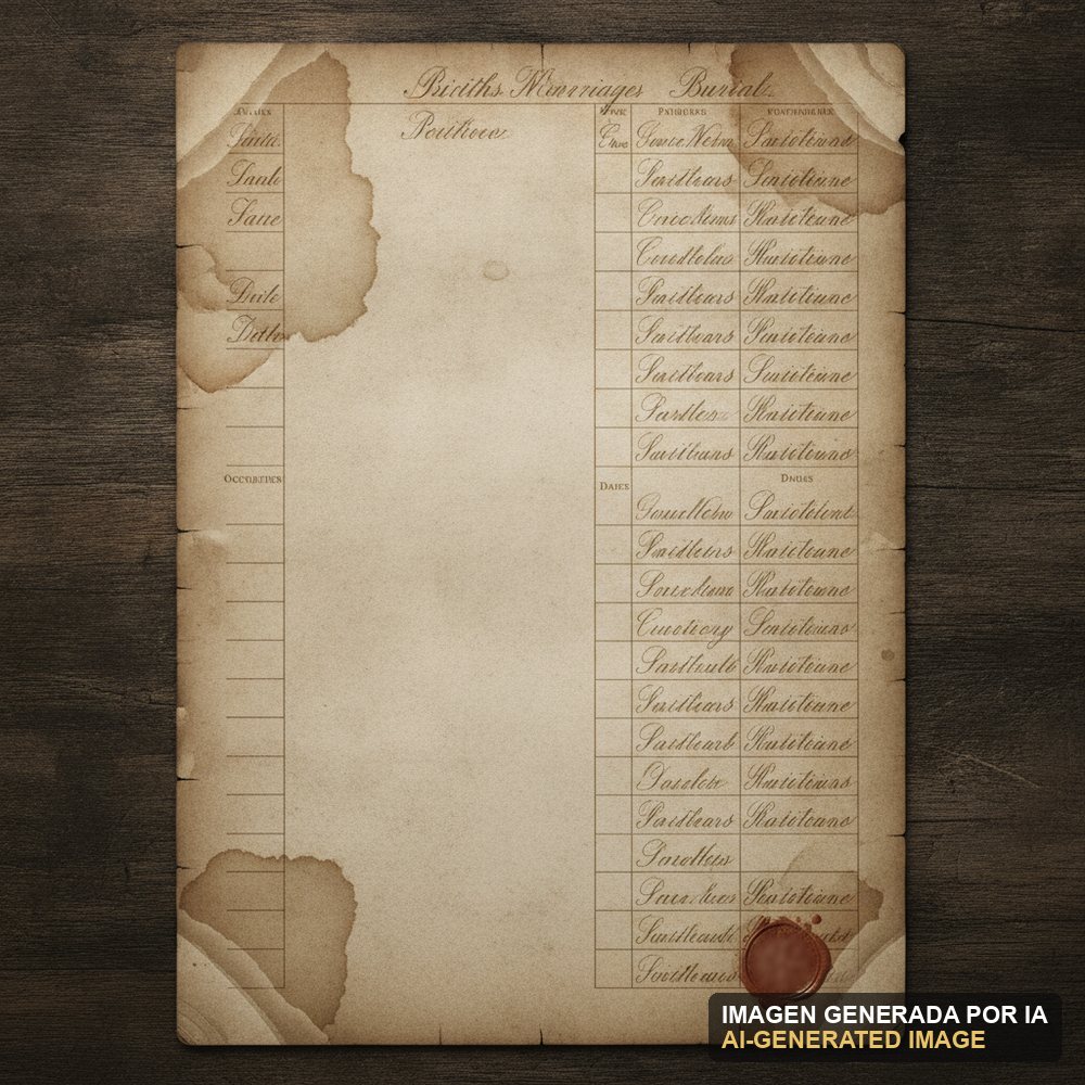 Documento de muestra generado por IA: registro parroquial