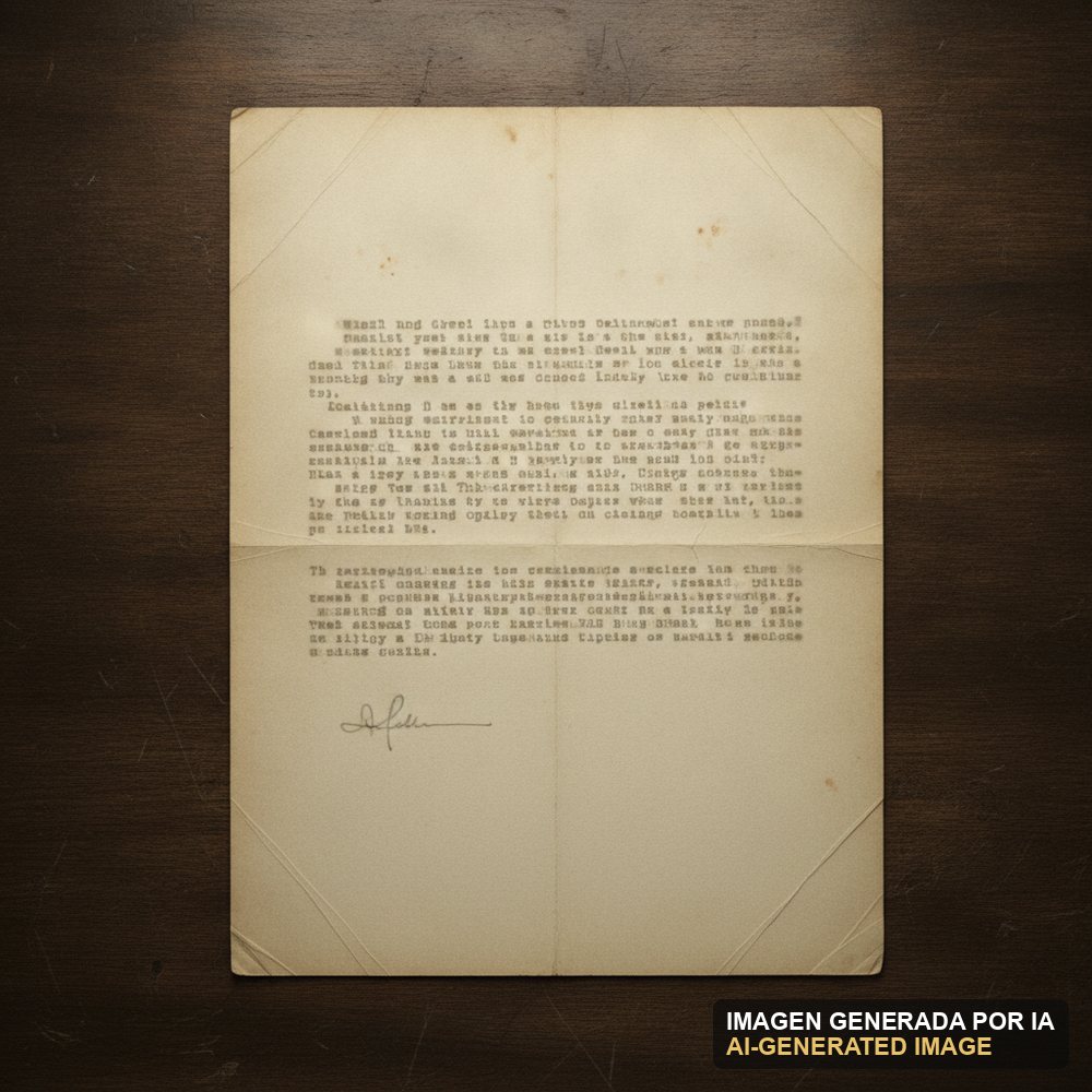 Documento de muestra generado por IA: carta mecanografiada