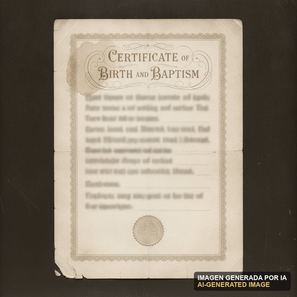Documento de muestra generado por IA: certificado de bautismo
