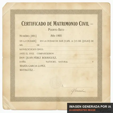 Documento de muestra generado por IA: certificado de matrimonio