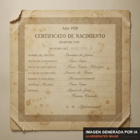 Documento de muestra generado por IA: certificado de nacimiento
