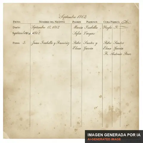 Documento de muestra generado por IA: partida de bautismo