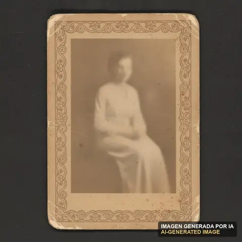 Documento de muestra generado por IA: tarjeta fotográfica sepia